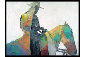 Picture Colorful Ride 32x26 In 2020 Contemporary Horse Paintings Horse Painting Framed Canvas Art