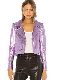 Understated Leather Metallic Mercy Crop Available At Revolve Purple Leather Jacket Fashion Clothes Women Crop Jacket