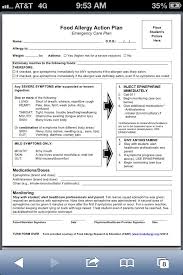 Food Allergy Action Plan Student Form For A School Nurse File Allergy Action Plan Emergency Action Plans Allergies