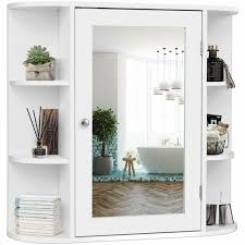 Complete with a hinged handle at the back for easy portability. Costway Multipurpose Wall Surface Bathroom Storage Medicine Cabinet With Mirror White Walmart Com Walmart Com