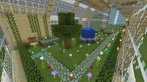 Minecraft Green House Flower Garden Water Fall Fountain Landscape Minecraft Garden Flower Garden Minecraft Greenhouse