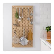 Skadis Hulplade Kombination Trae Ikea Pegboard Kitchen Ikea Pegboard Small Space Diy