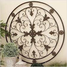 Large Vintage Metal Wall Scroll Wrought Medallion Hanging Art Home Rustic Plaque Unbranded Modern Iron Wall Decor Wrought Iron Wall Decor Tuscan Decorating