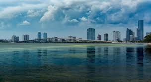 Moody Miami Brickell and Biscayne Bridge by Mark den Hartog