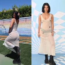 Charli DAmelio Makes a Statement in Sheer Butterfly Dress and Combat Boots  at Coachella 2024