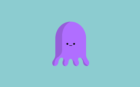 Flat Design Octopus Pastel Little Small Water Sea Ocean Float Floating Swim Swimming Animatie