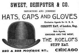 Derby Hat Advertisement Chicago 1894 Vintage Hat Boxes Hat Display Antique Hats