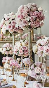 Pink Roses Table Flowers Wedding Centerpieces Wedding Table Floral Wedding