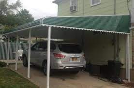 Aluminum Awning For A Carport In Brooklyn New York Attached To A Home Aluminum Patio Awnings Aluminum Awnings Aluminum Carport