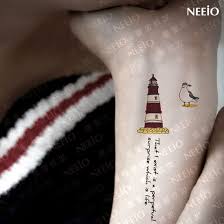 Small nautical tattoos for guys. Temporary Tattoos Tattoo Stickers Lighthouse Seagull Multicolour Tattoo Stickers Waterproof 4 Stickers Leaves Stickers Stickersticker Iphone Aliexpress