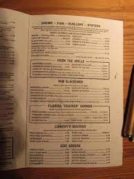 Saltwater cowboys bar & grille, crystal river, florida. Menu Picture Of Salt Water Cowboy S St Augustine Tripadvisor