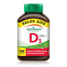 Vitamin D 1,000 IU - Value Pack 500 Tablets Jamieson