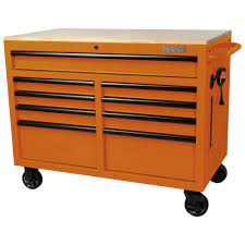 Here, we'll review the top 10 best rolling tool cabinets on the market today. International 46 In W X 24 5 In D 9 Drawer Tool Chest Mobile Workbench With Solid Wood Top In Orange Itb46mwc9orxd The Home Depot