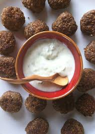Kibbeh Meatballs With Spiced Yogurt Sauce Recipe Kibbeh Food Recipes