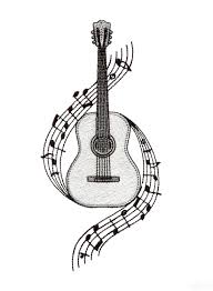 Guitar Embroidery Design Music Drawings Guitar Drawing Guitar Sketch