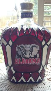 Alabama Crimson Tide University College Bama Crown Royal Whisky Hand Painted Glass Liquor Alabama Crimson Tide Alabama Crimson Tide Football Crimson Tide Fans