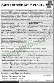 Engineer Planning Area Engineer Inspector Hse And Supervisor Mechanical Jobs In Descon Engineering L Career Opportunities Engineering Project Management