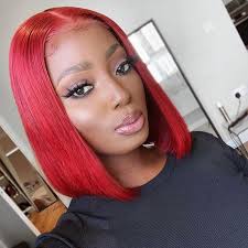 Side part sew in tutorial & styles. Red Colored 13x6 Lace Front Human Hair Wig Short Straight Bob Brazilian Hd Transparent 130 Density Preplucked Hairline For Women Human Hair Lace Wigs Aliexpress