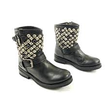 Ash Tennessee Nickel Studded Buckle Biker Boots