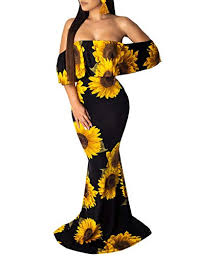 Maybe you would like to learn more about one of these? Fairbeauty Women S Off Shoulder Dress Hawaiian Floral Print Sexy Bodycon Cocktail Party Long Maxi Dress Pricepulse