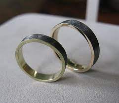 Brushed Gold Band Mens Wedding Band 18k Green Gold Ring 4mm Black Gold Black Rhodium Plate Mens Gold Wedding Band Viking Wedding Ring Mens Rustic Wedding Bands