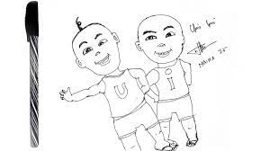 5 sketsa karakter opah di serial upin & ipin saat muda, mana paling pas? Menggambar Sketsa Upin Ipin Youtube