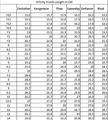 Nfinity Cheer Shoe Size Chart Best Picture Of Chart