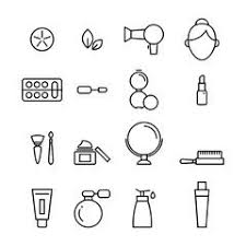 Beauty And Cosmetic Line Icon Vector Set Dibujos