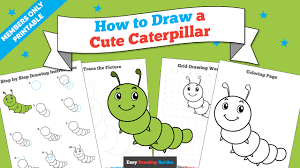 You can draw a cartoon caterpillar for your child to free him or her from his or her fear. How To Draw A Cute Caterpillar Really Easy Drawing Tutorial