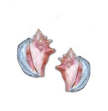 Once the seashells are dry, you can spray them with a clear acrylic spray or rub some mineral oil on them to bring out the colors and add a little shine. Guy Harvey Conch Shell Earrings With Enamel And White Topaz