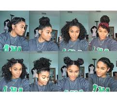 This idea will work perfectly with shorter. 8 Bun Styles For Natural Curly Hair Ig Kharissa Curly Hair Styles Naturally Curly Hair Styles Natural Hair Styles