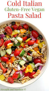 This pasta salad is definitely perfect for dinner parties, or any time you're getting together with friends or family. Cold Italian Pasta Salad Gluten Free Vegan Allergy Free