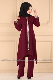 Verev Kesim Ikili Tesettur Takim Pl929 Bordo Moda Selvim Musluman Elbisesi Moda Stilleri Moda