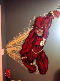 I Painted This Mural Of Flash In My Cousin S Bedroom Superhero Themed Room Room Themes Bedroom Themes Superhero Theme