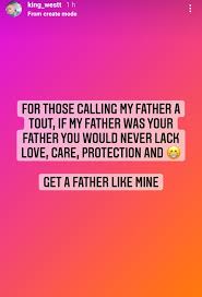Fathers are fundamental in the divine plan of happiness, and i want to raise a voice of encouragement for those who are striving to fill well that calling. Mc Oluomo S Son Blasts Ig User Who Said His Father Is A Thief Illiterate And A Killer