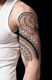 Modern tribal tattoos are masculine in appearance and are typically worn by male gym buffs, wrestlers and athletes. Tribal Tattoo Manner Tattoo Oberarm Tattoo Aufkleber Maori Tattoo Al031 Amazon De Beauty