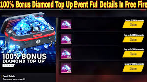 However, there is a small catch; 100 Bonus Diamond Top Up Event Full Details In Free Fire 100 Bonus Gem Top Up Event Full Details Youtube