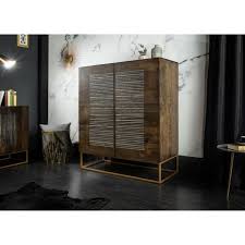 Buffet bois massif aspects bruts pieds métal, 4 portes. Buffet Haut Bois Massif De Manguier 2 Portes Cbc Meubles