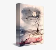 Creating a striking landscape painting is not a magic trick, it's all about getting your techniques right. Moon Light Gothic Landscape Painting By Derek Mccrea Gallery Wrapped Canvas Art Print 8 X 10 Entitled Moon Png Image Transparent Png Free Download On Seekpng