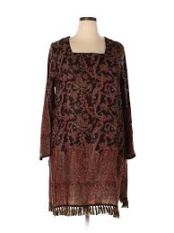 details about soft surroundings women brown 3 4 sleeve blouse 1x plus