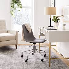 Helvetica upholstered office chair | west elm. Modern Slope Upholstered Swivel Office Chair