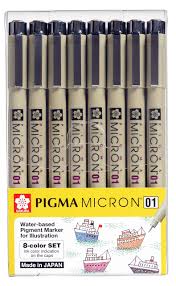 Not all black inks are created equal—some lean more toward gray. Sakura Pigma Micron Coloured Fineliner Drawing Pens Set Archival Ink 8 Assorted Colour Artist Pen Fine Point Size 01 Buy Online In Antigua And Barbuda At Antigua Desertcart Com Productid 113090007