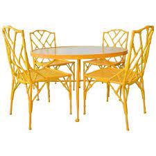 Faux Bamboo Patio Set With Table And Four Chairs By Venemen Vintage Patio Bamboo Outdoor Faux Bamboo