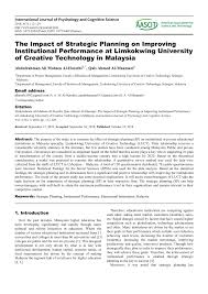 Closely ranked universities in malaysia. Pdf The Impact Of Strategic Planning On Improving Institutional Performance At Limkokwing University Of Creative Technology In Malaysia