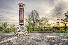 The Rotary Park Peace Plaza Contains A Custom Designed Peace Prayer Pole With The Words May Peace Prevail On Earth Bridge City Landscape Photographers Photo