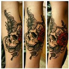 Black And Grey Tattoo Design For Women Pretty Black And Gray Feminine Skull Sugar Skull Tattoo For Women Tattoo By Kim Shady Tattoos Best 3d Tattoos Tattoos For Women