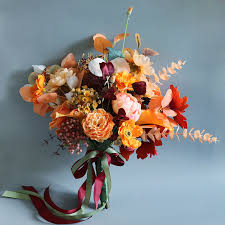 Check spelling or type a new query. Romantic Burgundy And Orange Wedding Bouquet Colorful Rustic Ramos De Flores Artificiales Bridal Flowers Bouquet For Bridesmaids Artificial Dried Flowers Aliexpress
