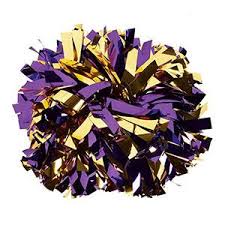 Black And Gold Cheerleading Pom Poms Metallic Gold And Purple Baton Handle Pom Cheer Pom Poms Cheer Uniform Pom Pom