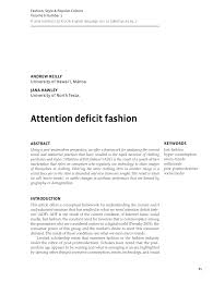 Pdf Attention Deficit Fashion Is this what fashion is about?