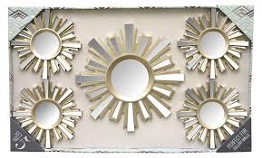 Amazon Com 5 Piece Decorative Champagne Mirror Set Wall Accent Display Home Kitchen Wall Accents Decor Mirror Decor Accent Wall